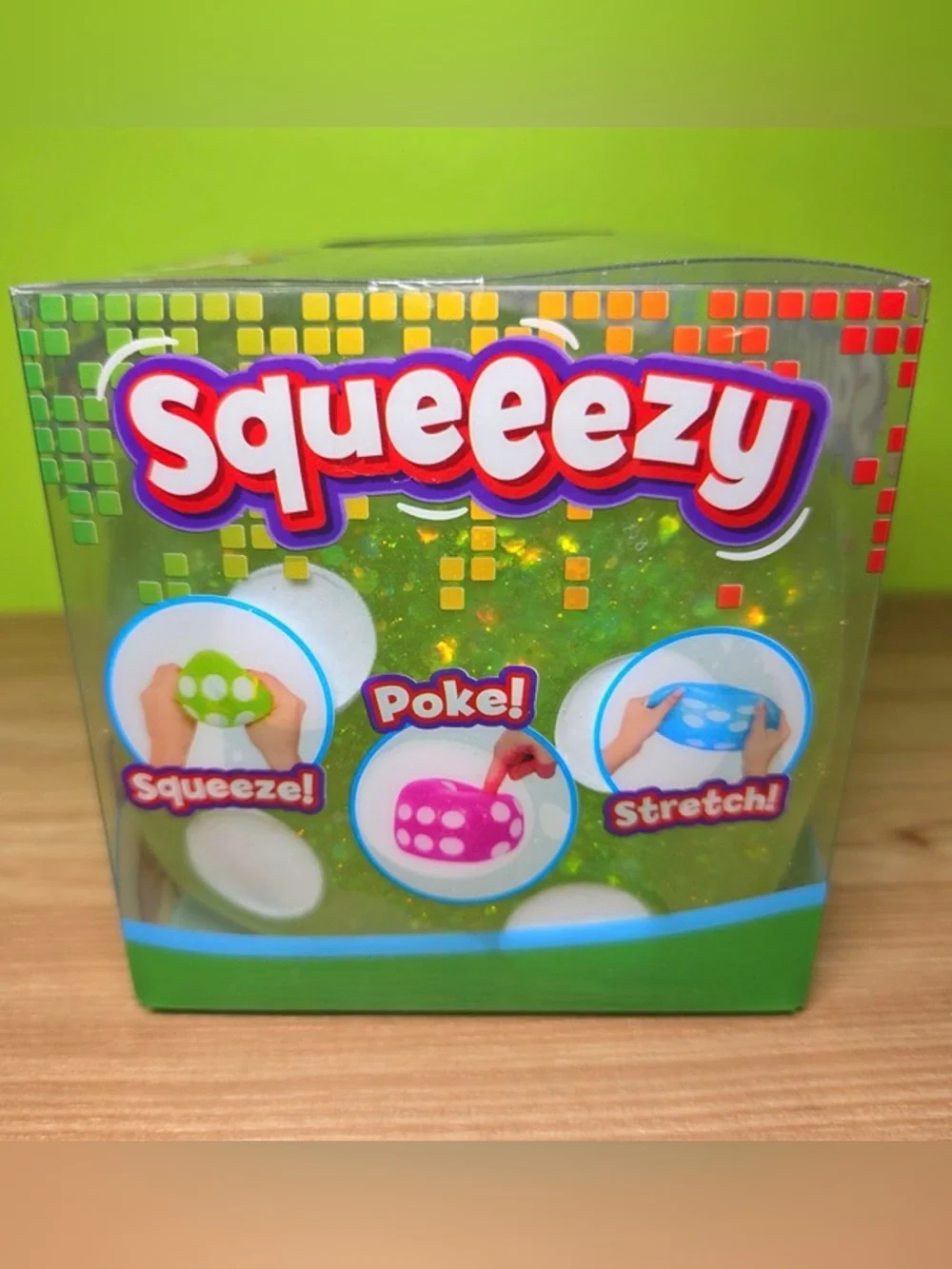 Sunny Days Squeeezy Jumbo Squishy Dice Squishy Stress Toy Sensory Fidget Green